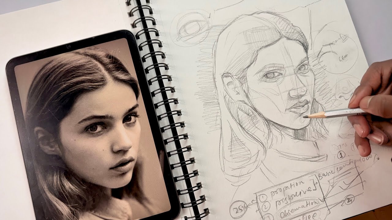 Pro Session Drawing Simple Part 2 Basic proportion & prospective Live Drawing Tutorial (Secrets ...