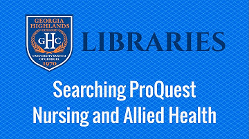 Searching ProQuest Nursing and Allied Health (for DH)