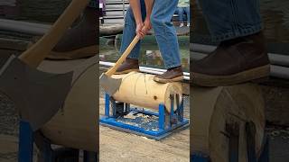 This Axe Can Chop Through Anything lumberjack choppingwood sharp athlete