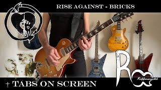 Rise Against - Bricks Guitar Cover with Tabs on screen 4K UHD