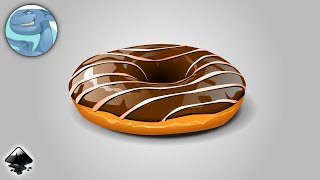 Chocolate icing donut. Vector drawing with Inkscape.