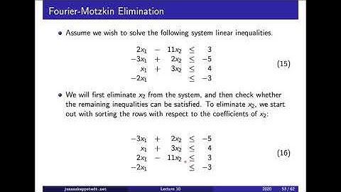 F10 / 8: Fourier-Motzkin elimination (level 5)