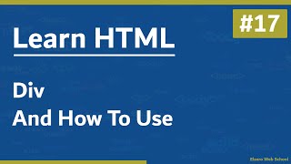 Learn HTML In Arabic 2021 - #17 - Div And How To Use
