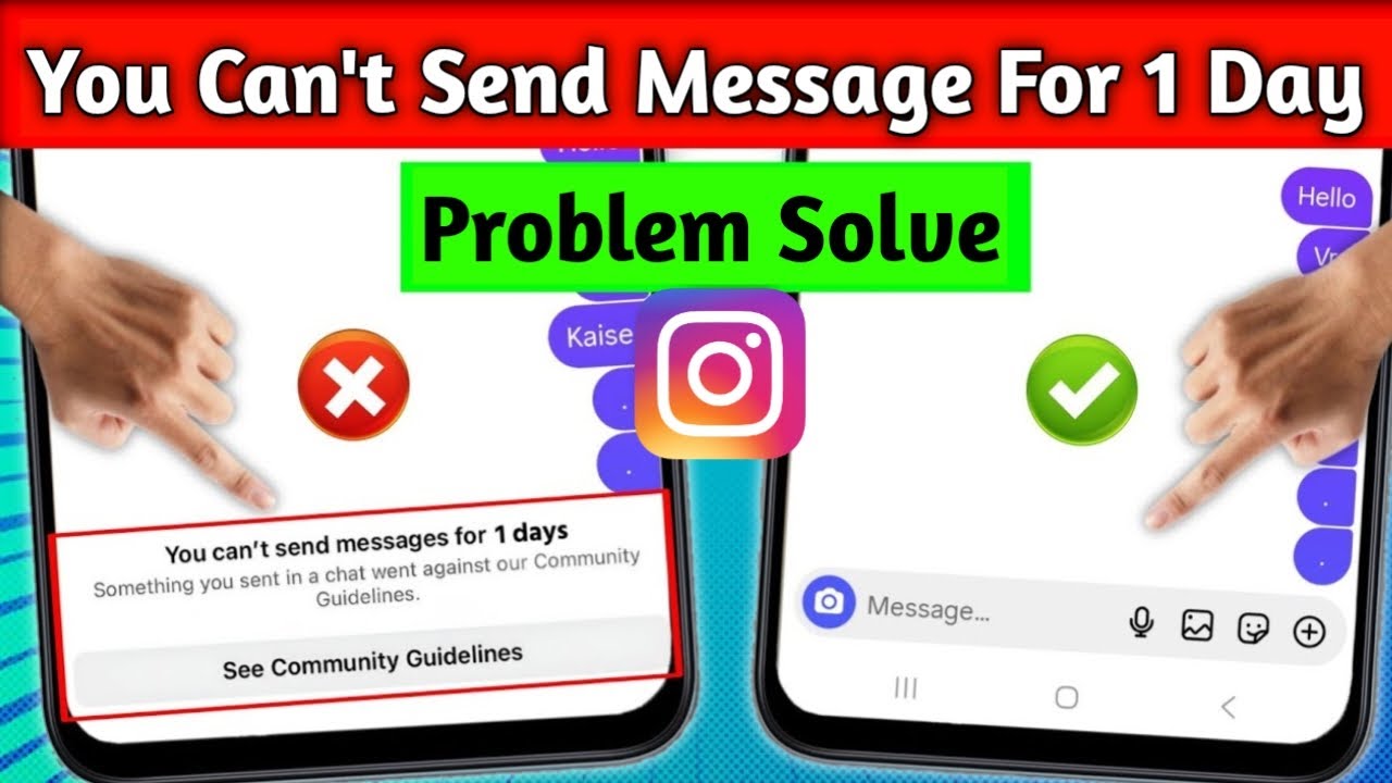 you can't send message for 1 day instagram problem | instagram message send problem fix
