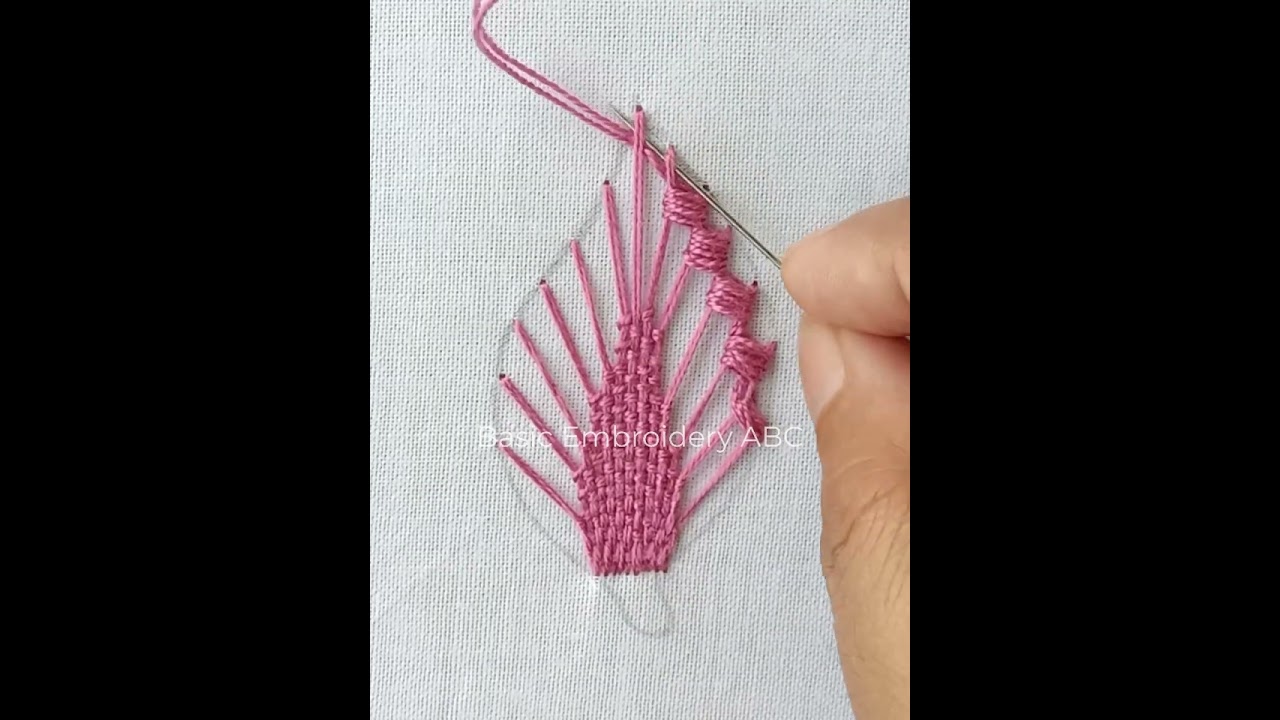 Basic fancy stitch flower design hand embroidery tutorial,easy needle point  work step by step