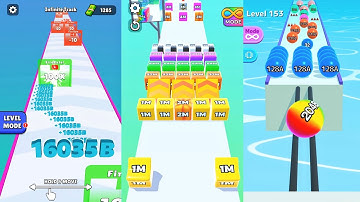 Jelly Run 2048 vs Ball Run 2048 vs Number Run Race 3 in one Gameplay | Run & Merge #4