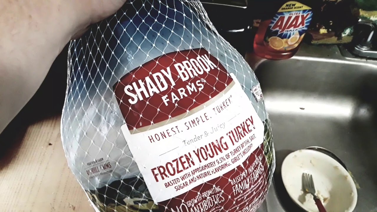 Nineteen Pound Shady Brook Farms Frozen Young 🦃 Turkey Thawing in the Kitchen, November 21st, 2018