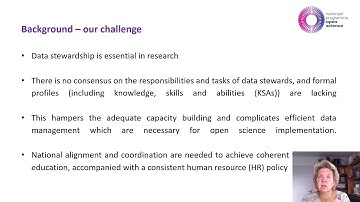 Professionalising data stewardship: competences, training and education