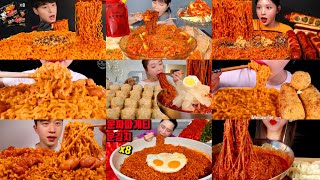 ULTIMATE SPICY KOREAN NOODLES MUKBANG COMPILATION * BIG BITES SATISFYING ASMR KOREAN NOODLES 