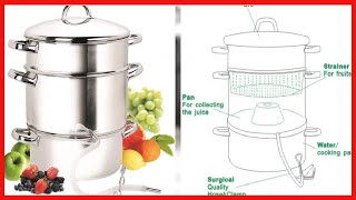 Bon produit - Cook N Home, 28 cm 11-Quart Presse-fruits en Acier Inoxydable Cuiseur Vapeur Multipot