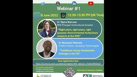 RECLAIM Network Plus Webinar #1 - Environmental Horticulture and Sustainable Drainage