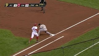 PIT@CIN: Cole gets Cozart to roll into a double play