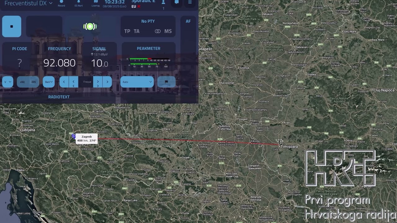 HRT-HR 1 - Zagreb 🇭🇷 - 92.1 FM received in Timișoara 🇷🇴
