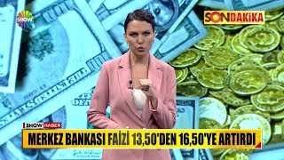 Merkez bankası faizi 13.50'den 16,50'ye artırdı