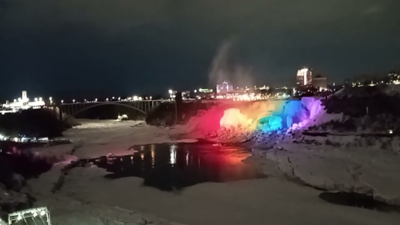 Highlight 3:51:38 - 3:56:38 from Niagara Falls live at the Falls ice going beside the Falls 2026 Feb