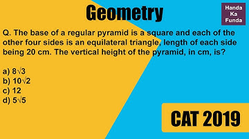 Quantitative Aptitude – Geometry – The base of a regular pyramid is a square