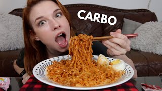 CARBO SPICY NOODLES MUKBANG!! (Samyang Carbonara)