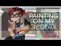 CUSTOMIZING MY SKETCHBOOK (painting a cover and more!)