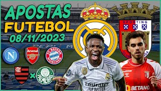 APOSTAS E PALPITES DE FUTEBOL PARA HOJE 07 11 REAL MADRID x BRAGA BENFICA FLAMEN