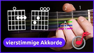 VIERSTIMMIGE AKKORDE: Gitarre lernen mit music2me screenshot 2
