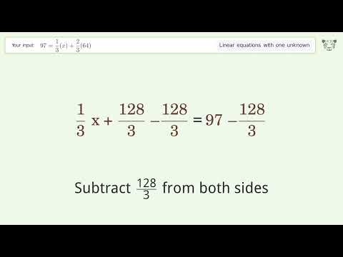 Linear equation with