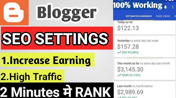 Advanced Blogger Seo Settings in hindi | blogger full seo settings | blogger most important setting