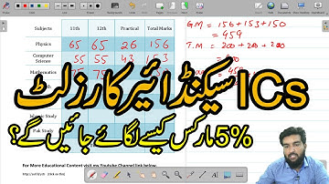 12th Class Board Result 2021-ICs Second Year Result Calculation with 5% Extra Marks-ICs Result 2021