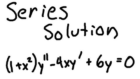 Series Solution Differential Equations (Example 2)