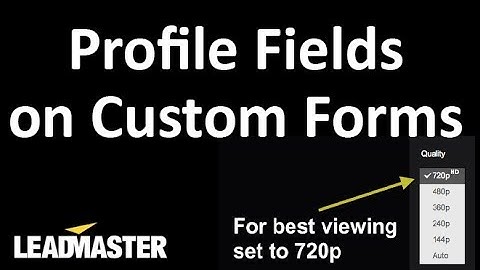 Profile Fields on Custom Forms