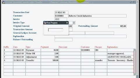 DYNAMIC 3i Free Edition ERP tutorials - GL Transfer - Adjusting invoices and credits to a user