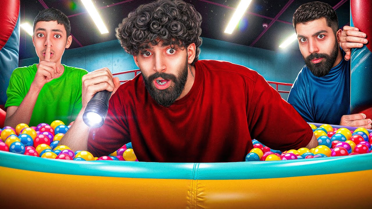 شب توی شهربازی قایم شدیم🤣🤫