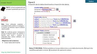 tablas dominantes y dominadas en sql oracle