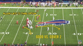 Bills QB Josh Allen Pre to Post Snap Processing | Two-High Beater & Levels Concept