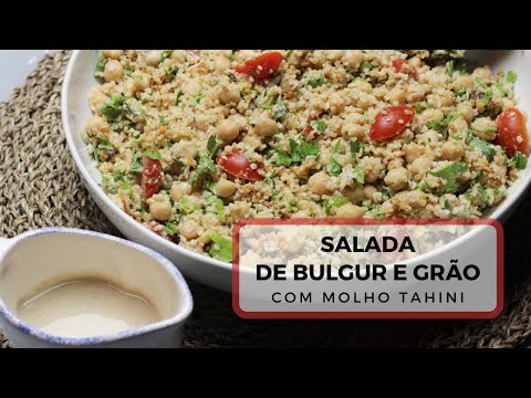 Bulgur and chickpeas salad with tahini dressing