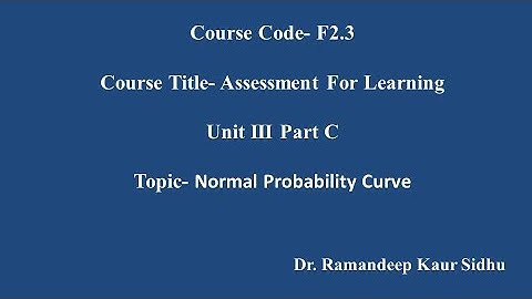 B.Ed || Assessment for Learning || Normal Probability Curve