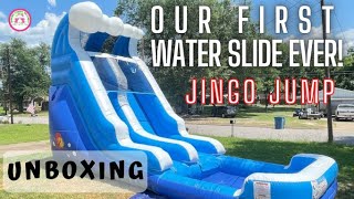 Unboxing Our First Water Slide from Jingo Jump!
