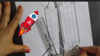 how to draw spaceship easy / Space shuttle drawing / Draw space shuttle / Rocket drawing how to draw spaceship easy / Space shuttle drawing / Draw space shuttle / Rocket drawing