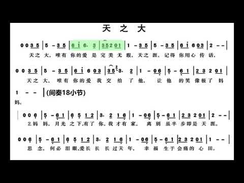 天之大 G调伴奏 (加小节指示，供参考）Your love is bigger than the sky - instrumental in G with measure marks