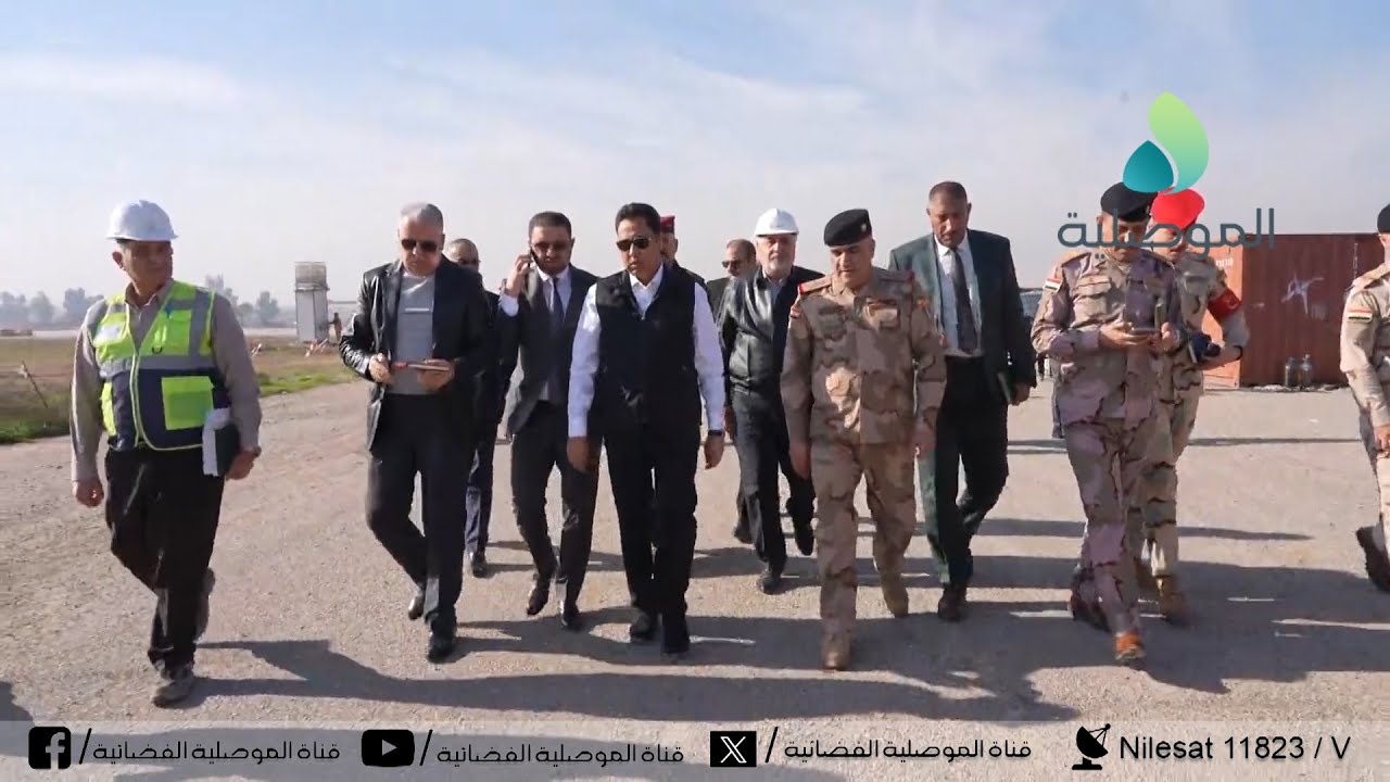 محافظ نينوى يتفقد مشروع مطار الموصل الدولي ويؤكد ان نسبة انجاز المدرج وصلت الى 90%