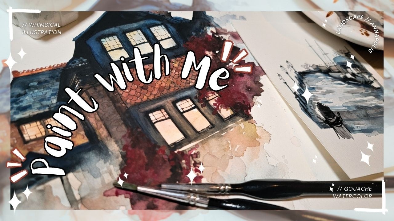 Painting Architecture and Landscape ✮⋆˙  | Illustration with Gouache // Art Vlog