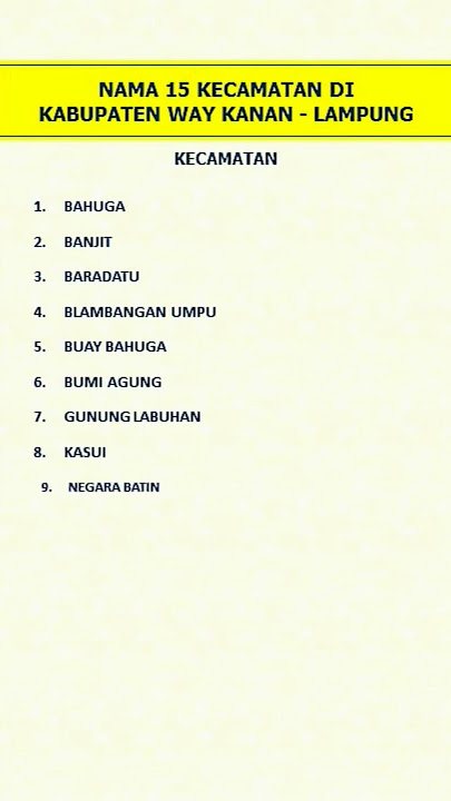 kecamatan di Kab. Way Kanan