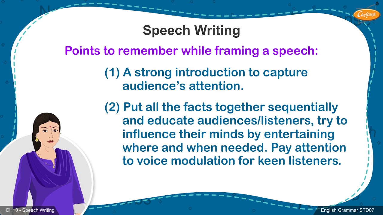 how to write speech in english class 7