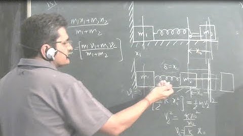 velocity of centre of mass- spring mass system-solution irodov problem 151 physics for class 12