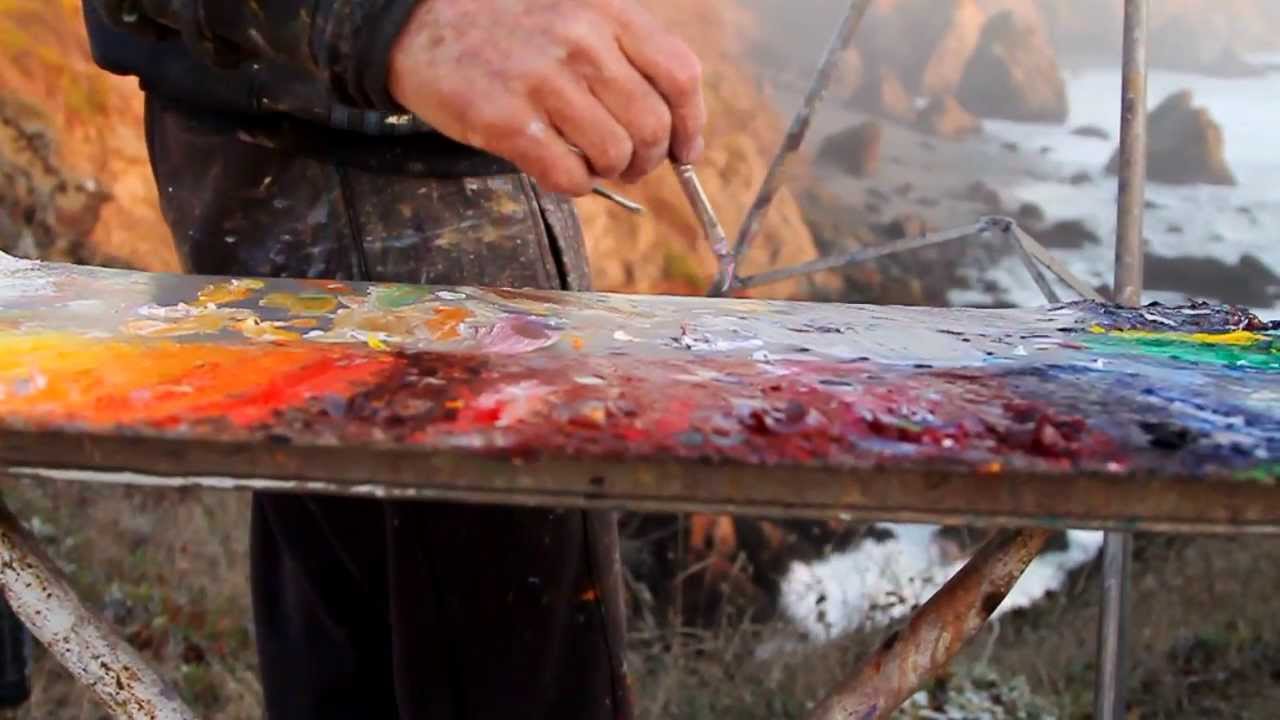 Man Painting. Waves.