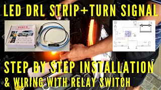 How To Install & Wire LED DRL Light Strip + Turn Signal