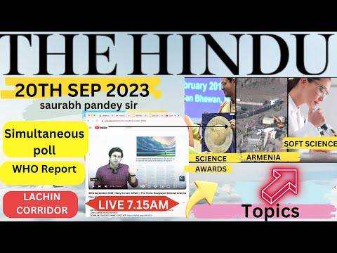 20th September 2023 | Daily Current Affairs | The Hindu Newspaper Editorial Analysis ISaurabh Pandey