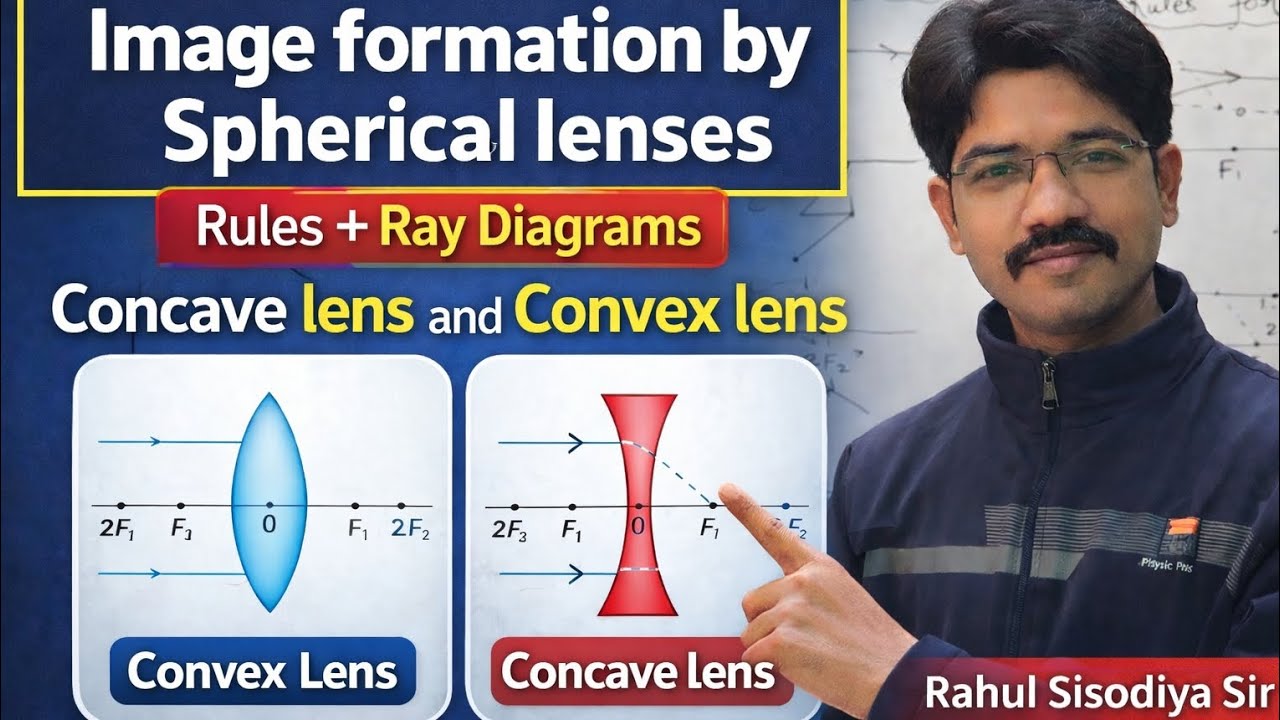 Image Formation by Spherical Lenses | Convex & Concave Lens | Ray Diagrams +Rules | Class 10 Physics