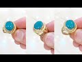 Making a Turquoise (Feroza) Gold Ring! Jewelry Making | How it&#39;s Made | 4K Video