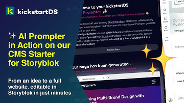 kickstartDS Content Prompter for Storyblok