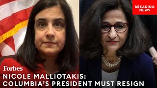 BREAKING: New York Rep. Malliotakis Says Columbia University President Minouch Shafik Must Resign